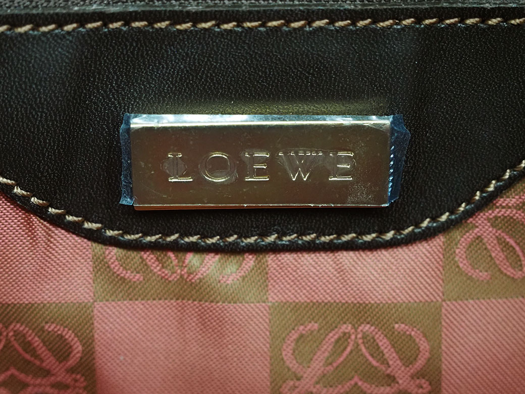 ロエベ トートバッグ 編み込み かごバッグ バケツ ブラウン レザー レディース LOEWE 中古｜brandshop-uprise｜15