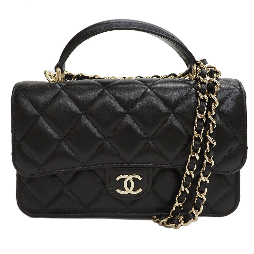 シャネル フラップ フォンケース ミニマトラッセ チェーンショルダーバッグ AP3226 ブラック レディース スマホケース CHANEL 未使用 中古｜brandshop-uprise