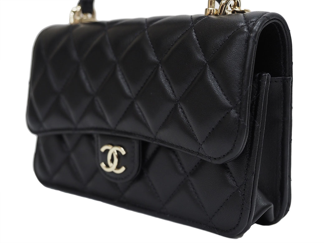 シャネル フラップ フォンケース ミニマトラッセ チェーンショルダーバッグ AP3226 ブラック レディース スマホケース CHANEL 未使用 中古｜brandshop-uprise｜04