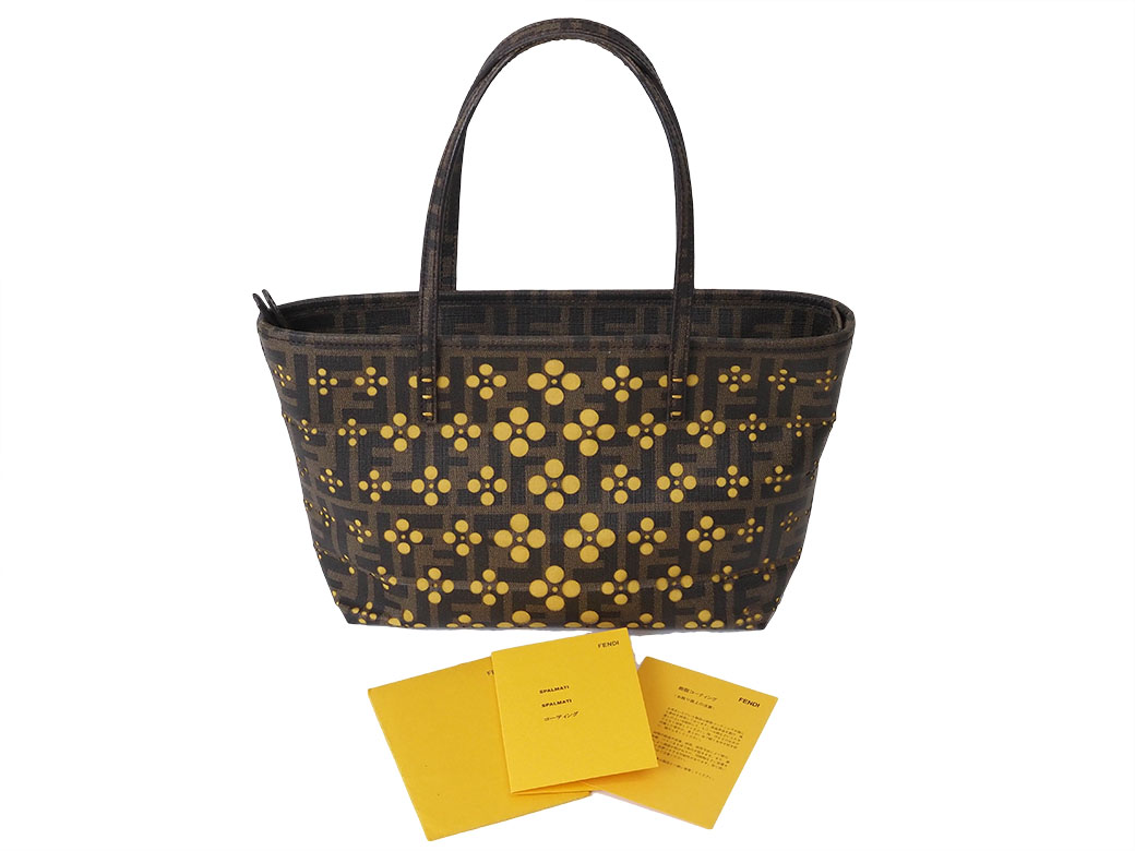 FENDI（フェンディ） ズッカ フラワー パンチング トートバッグ