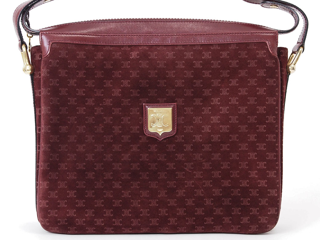 【セリーヌ】ヴィンテージボルドーショルダーバッグ CELINE(セリーヌ) Vintage carriage metal leather shoulder bag