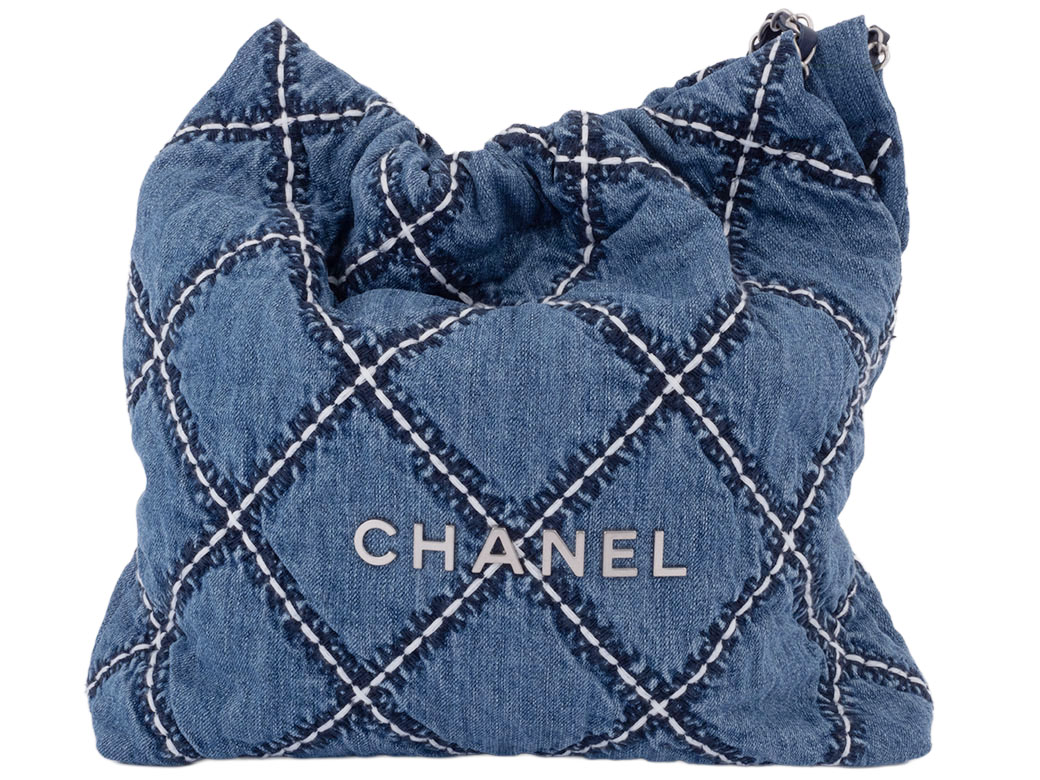 【25C/圧巻の存在感】CHANEL22 スモールハンドバッグ デニム素材 CHANEL 22 スモール ハンドバッグ デニム[AS3260 B15833 NW287