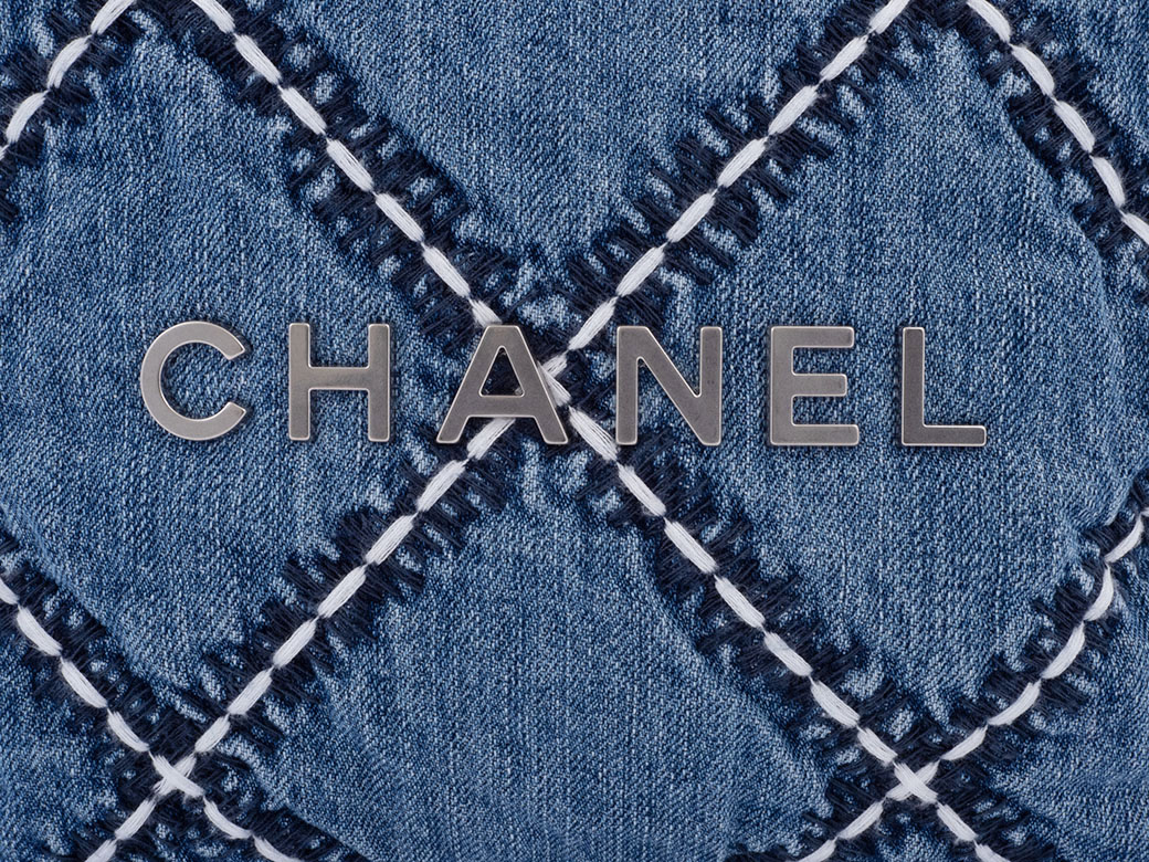 シャネル CHANEL22 スモール ハンドバッグ ブルー AS3260