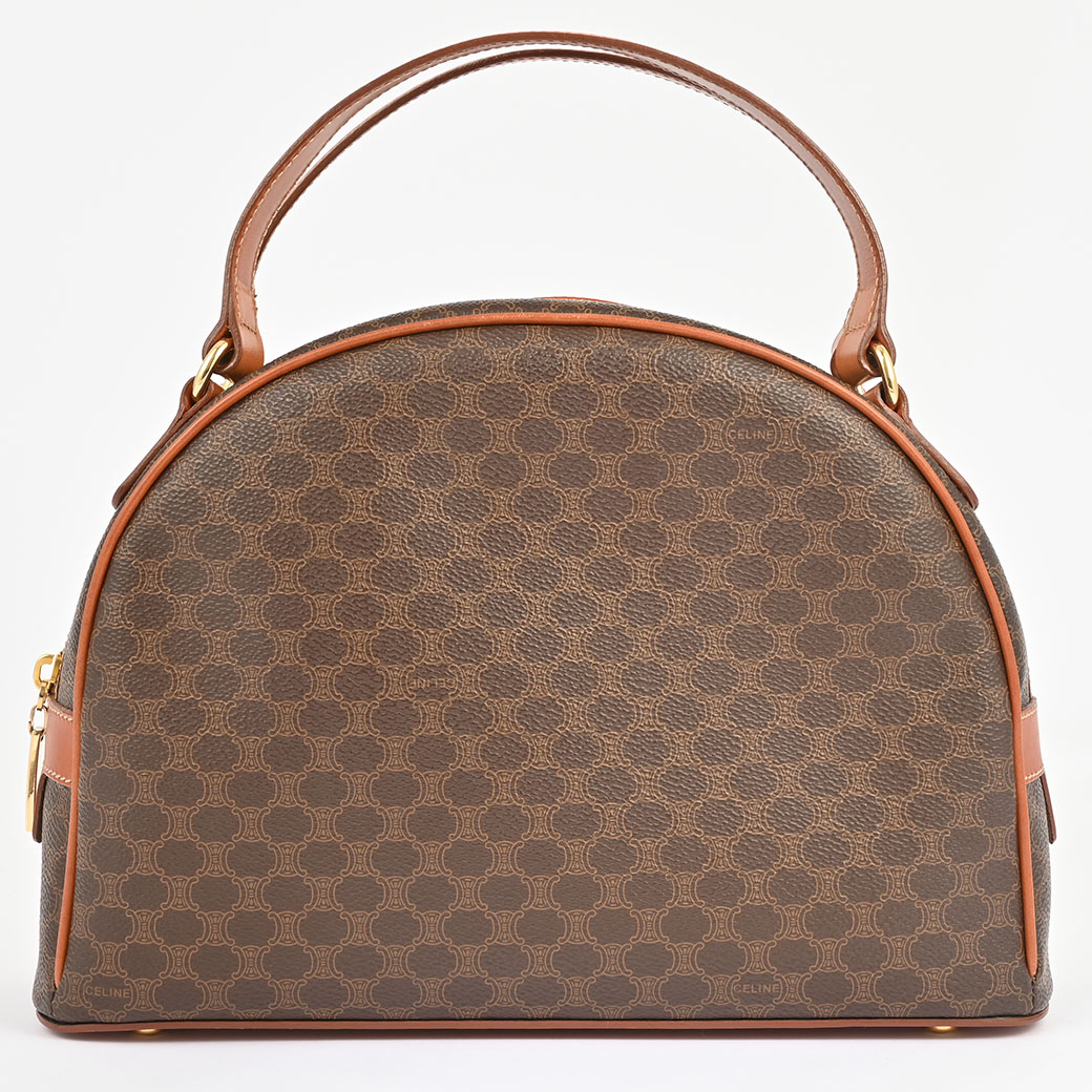 CELINE（セリーヌ） マカダム ハンドバッグ ブラウン レディース PVCx