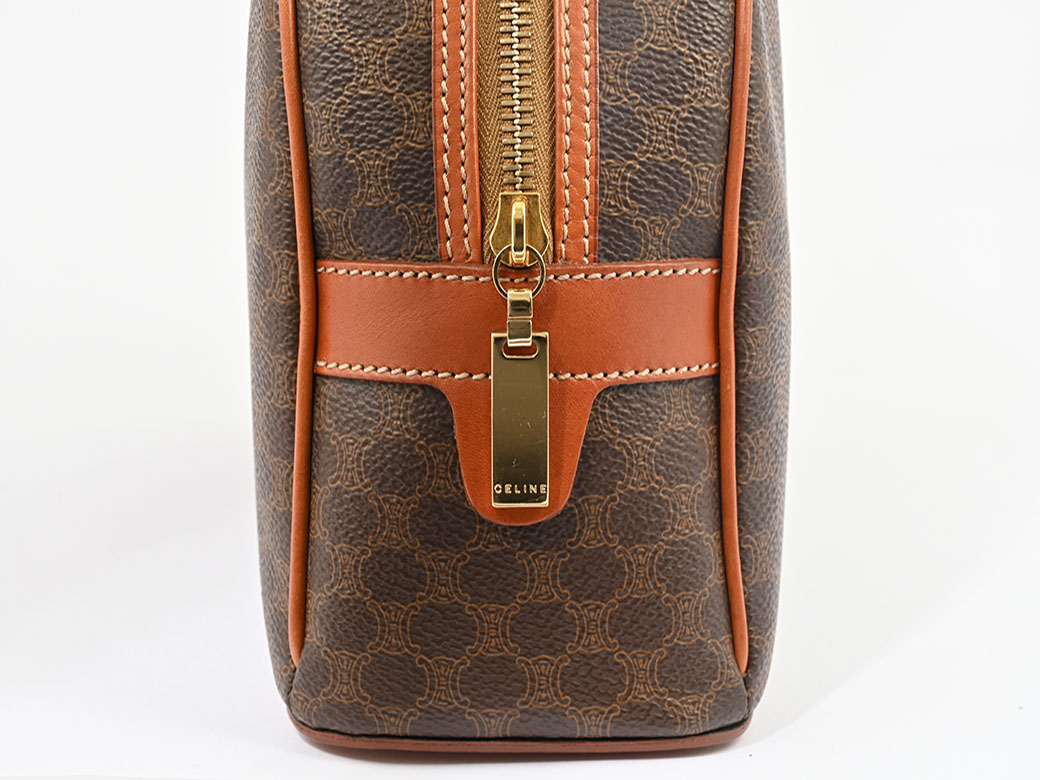 CELINE（セリーヌ） マカダム ハンドバッグ ブラウン レディース PVCx