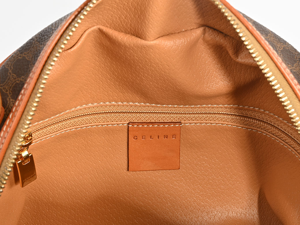 CELINE（セリーヌ） マカダム ハンドバッグ ブラウン レディース PVCx