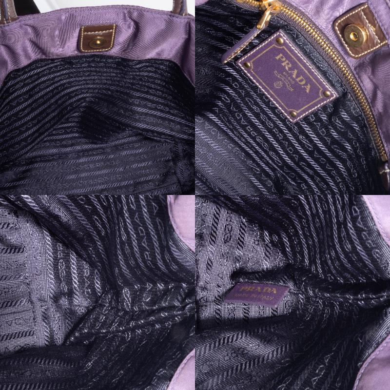 美品　PRADA パープル ドローストリングトートバッグ PRADA（プラダ） ナイロン 中古 トートバッグ パープル BN1756 小さめ