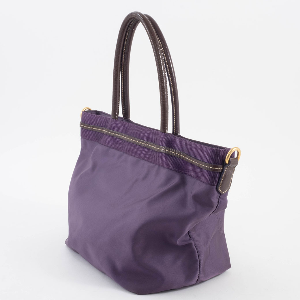 PRADA プラダ トートバッグ ビジネスバック レザー パープル A4 可 PRADA（プラダ） ナイロン 中古 トートバッグ パープル BN1756 小さめ