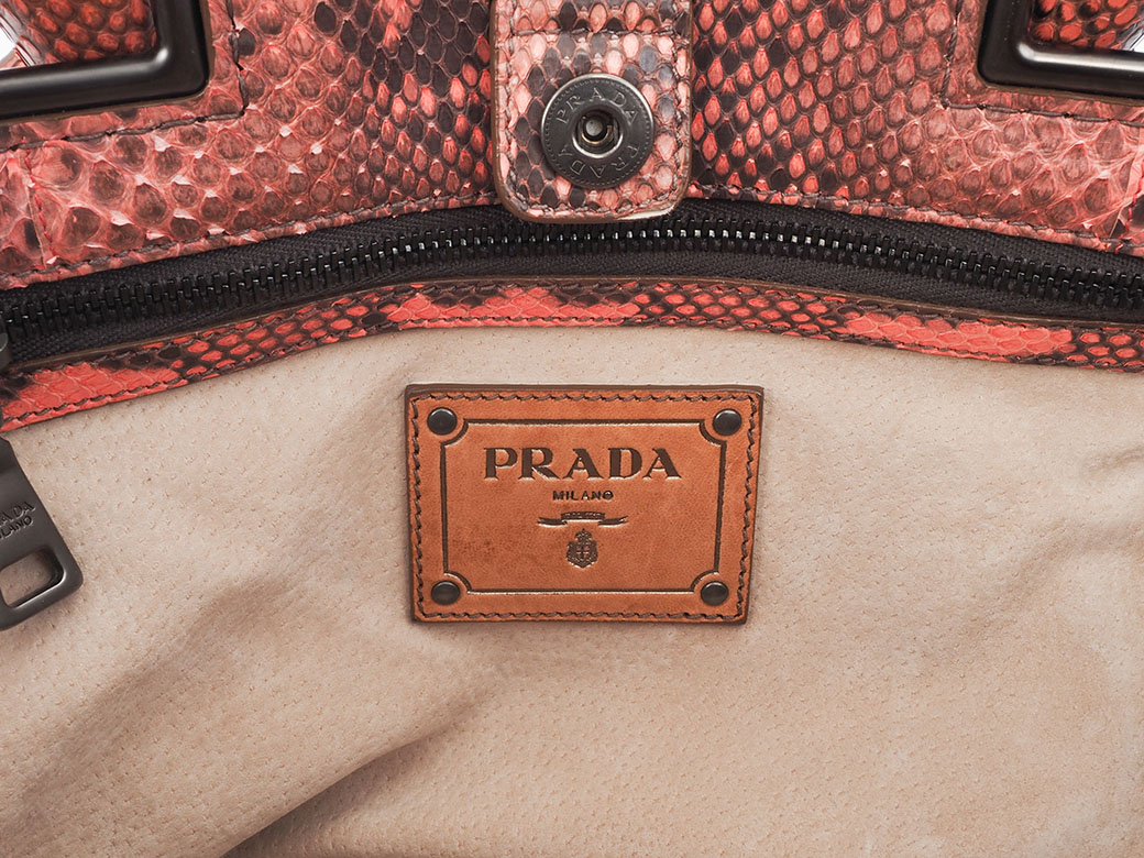 PRADA（プラダ） パイソン 2WAY ハンドバッグ ショルダーバッグ ピンク