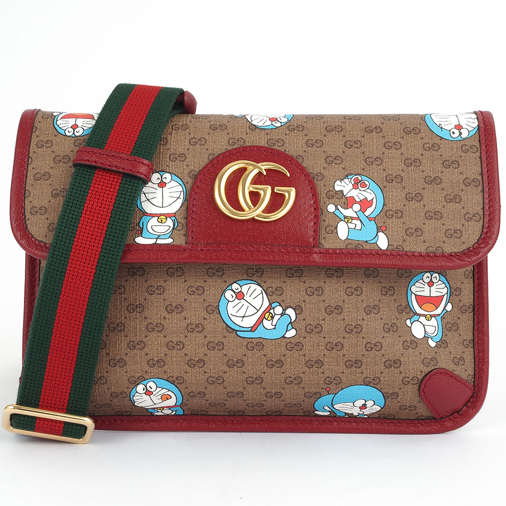 N2300 新同!! グッチ ドラえもんコラボ マイクロGG ボディバッグ GUCCI（グッチ） バッグ 中古 レディース ドラえもん ボディバッグ