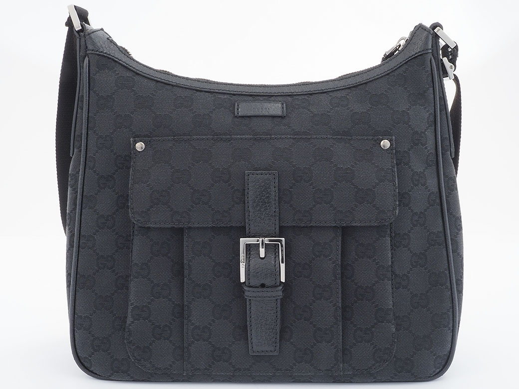 GG グッチ バッグ ショルダー レディース 中古 GGキャンバス ブラック