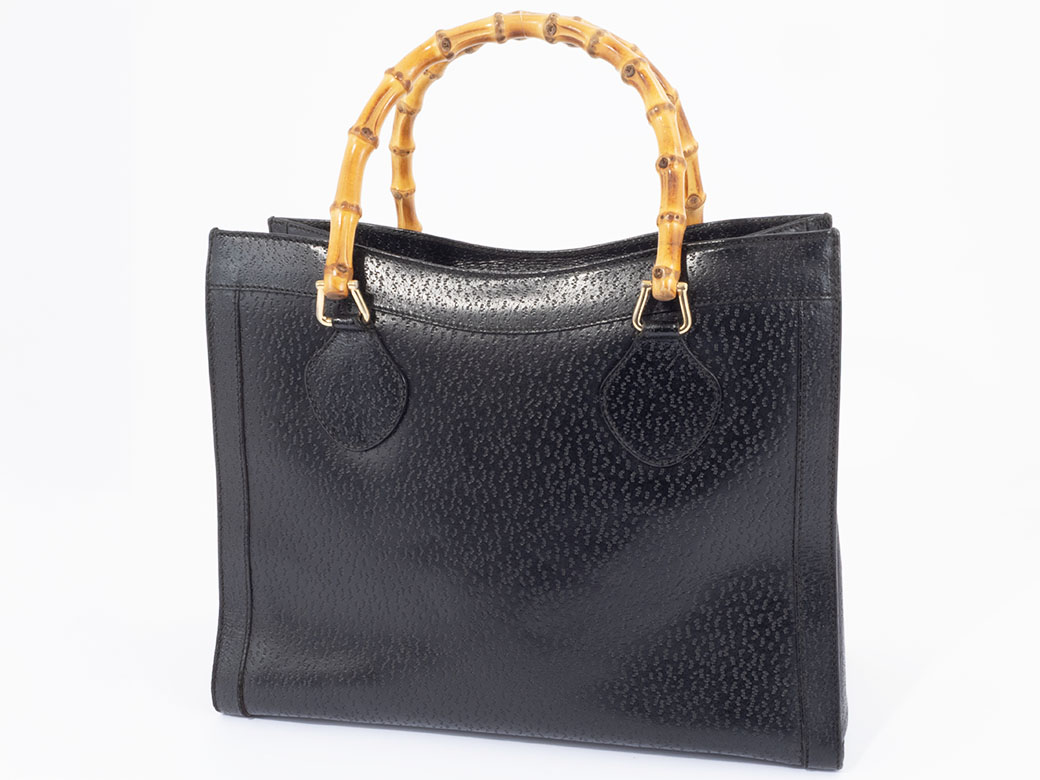 GUCCI 黒 バンブーハンドル トートバッグ GUCCI グッチ バンブーハンドル 黒 ブラック ダイアナ スモール