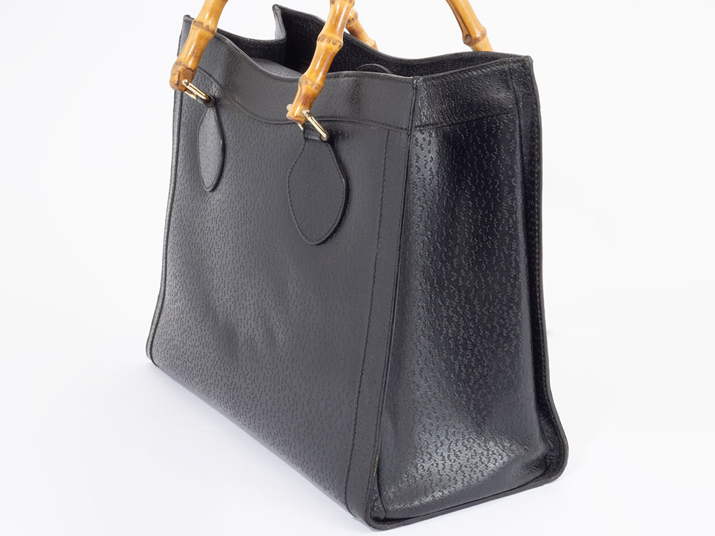Gucci グッチ　バンブー　ナイロン　トートバッグ　　黒　大容量　旅行 GUCCI（グッチ） バッグ 中古 バンブー トート バッグ レディース A4