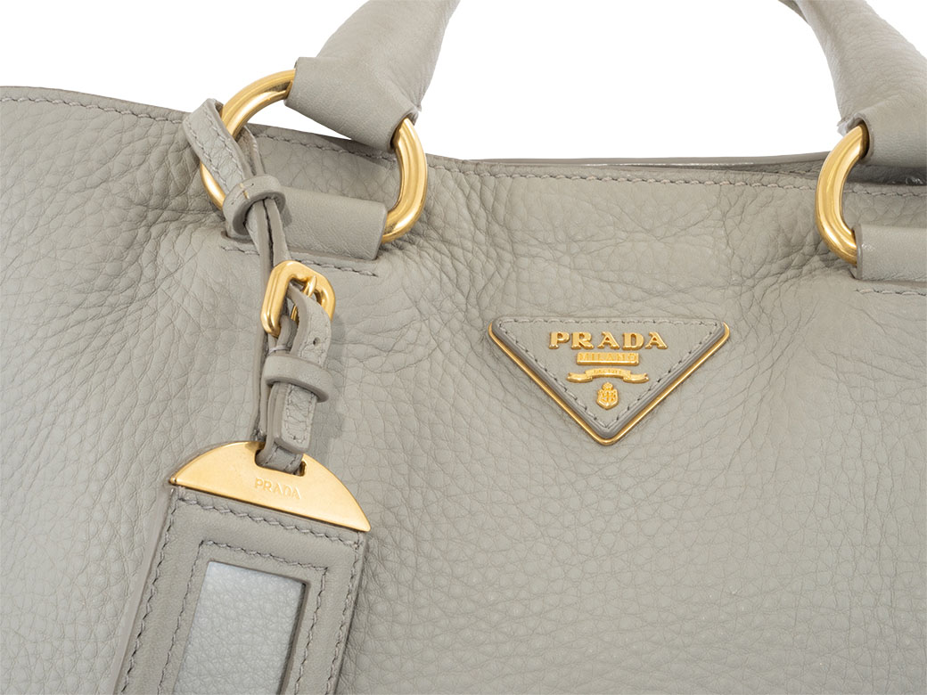 【Prada】ヴィッテロダイノ トートバッグ グレー BN1713・中古 プラダ ヴィッテロダイノ 2WAY ハンド トートバッグ BN1713