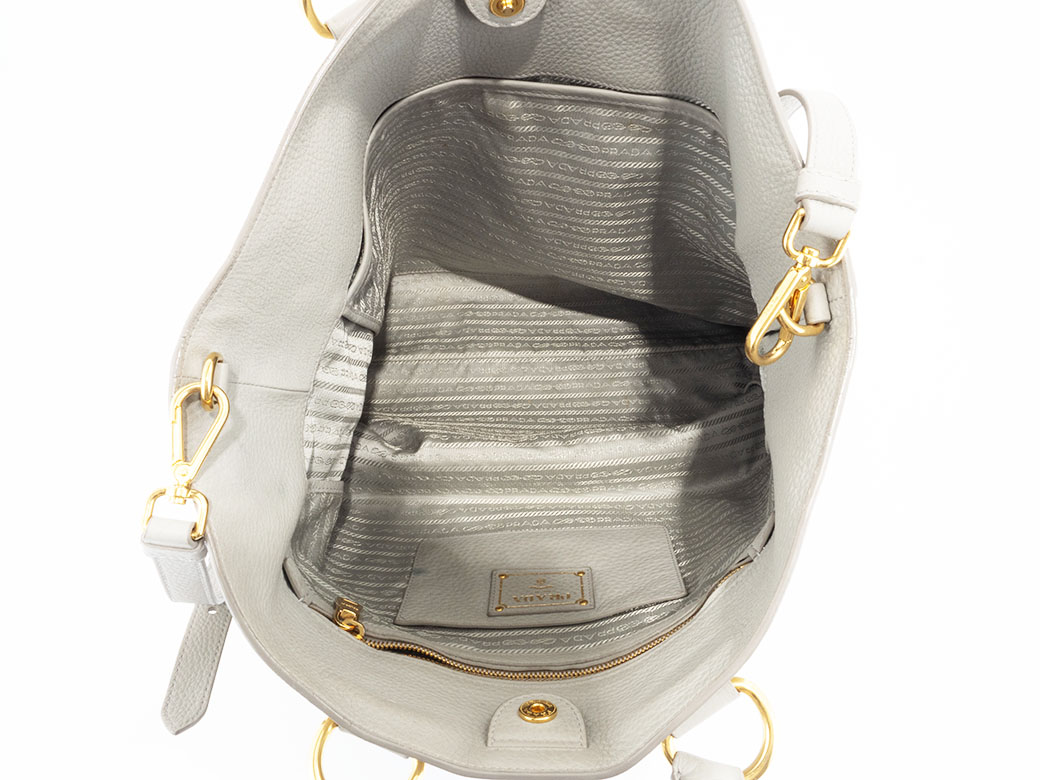 【Prada】ヴィッテロダイノ トートバッグ グレー BN1713・中古 プラダ ヴィッテロダイノ 2WAY ハンド トートバッグ BN1713