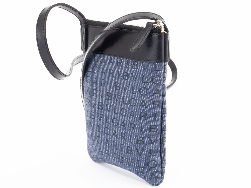 BVLGARI（ブルガリ） ロゴマニア サコッシュ デニム ショルダーバッグ