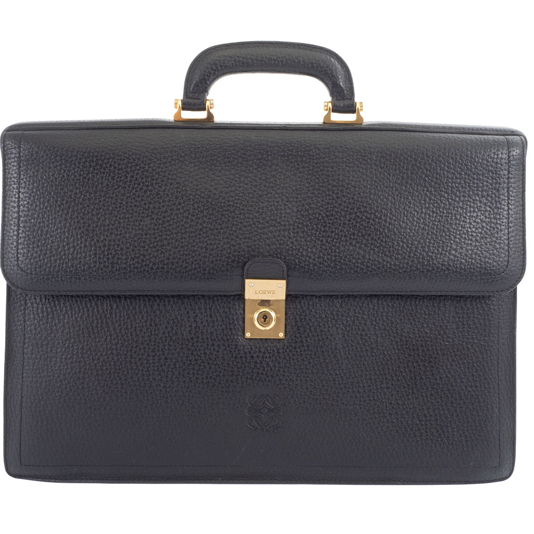 ロエベ LOEWE アナグラム ブリーフケース ビジネス ブラックA4可 LOEWE（ロエベ） アナグラム ビジネスバッグ ブリーフバッグ レザー