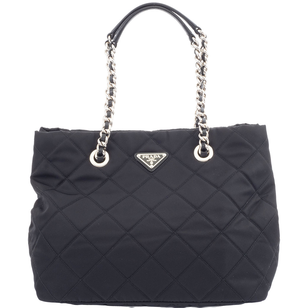 PRADA（プラダ） キルティングチェーン トートバッグ 1BG740 ナイロンx