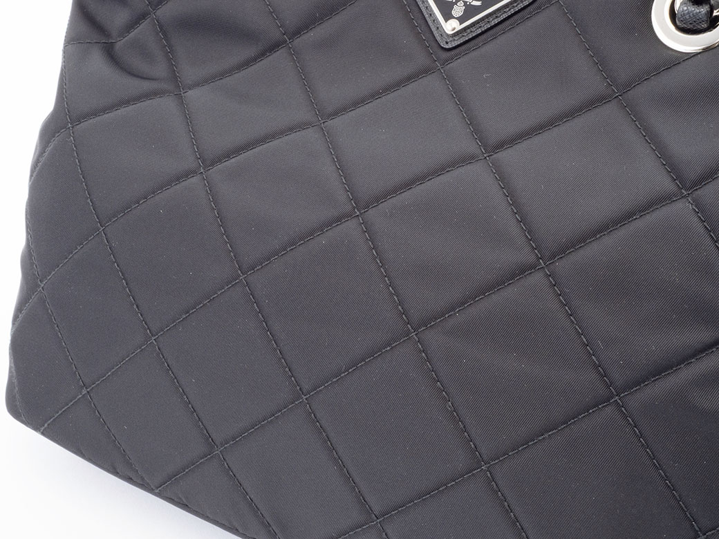 プラダ PRADA インプントゥ チェーントートバッグ 1BG740 ブラック シルバー金具 ナイロン レディース ショルダーバッグ PRADA】プラダ『ナイロン 2WAYチェーントートバッグ』1BG740
