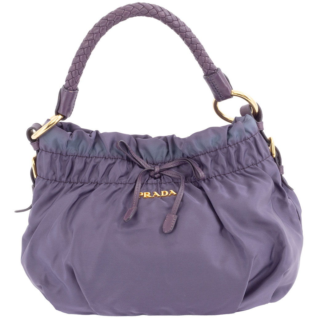 PRADA（プラダ） ギャザーリボン ハンドバッグ BR4237 パープル