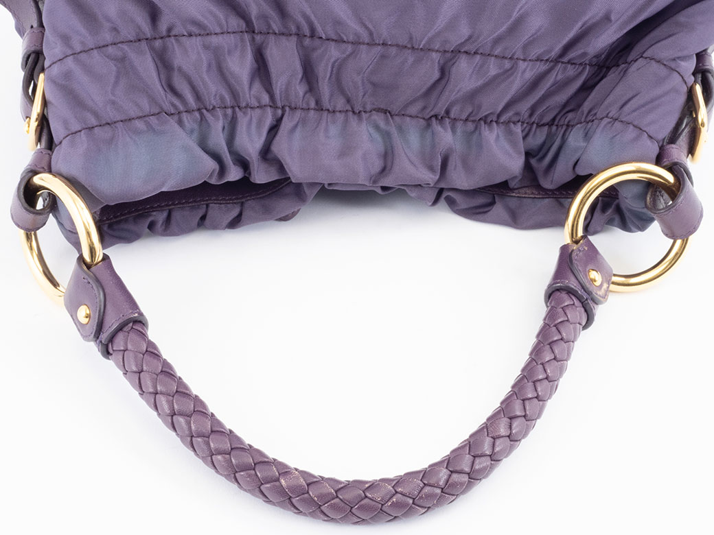 PRADA（プラダ） ギャザーリボン ハンドバッグ BR4237 パープル