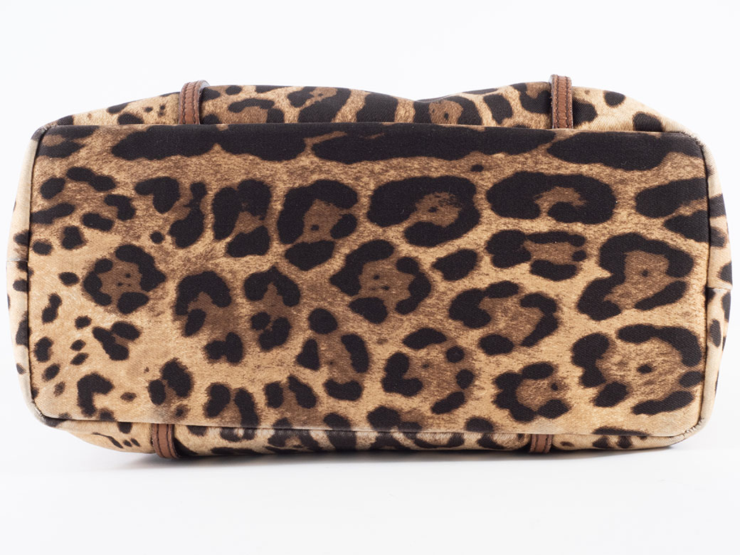 ドルチェ＆ガッバーナ レオパード トート バッグ キャンバスxレザー