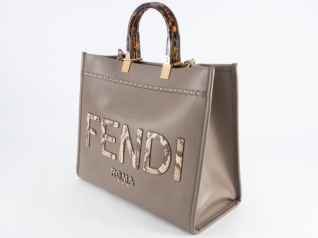 【美品】FENDI フェンディ パイソン柄 ロゴ型押し チェーンショルダーバッグ FENDI（フェンディ） バッグ サンシャイン ミディアム バッグ 8BH386