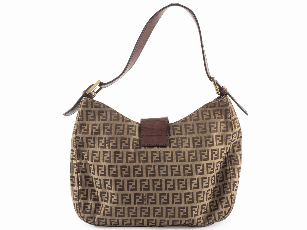 本物 フェンディ FENDI ズッカ ショルダーバッグ トートバッグ PVC ブラウン 8BH185 Zucca バッグ 中古 FENDI - 本物 フェンディ FENDI ズッカ ショルダーバッグ トートバッグ