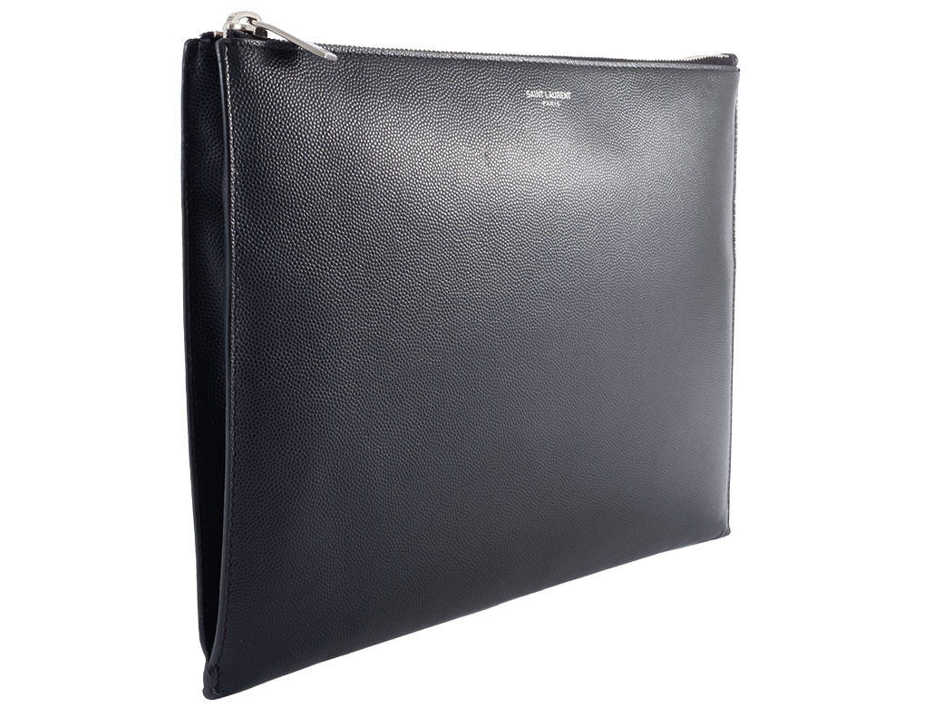 サンローラン クラッチバッグ セカンドバッグ 397294 レザー ブラック  