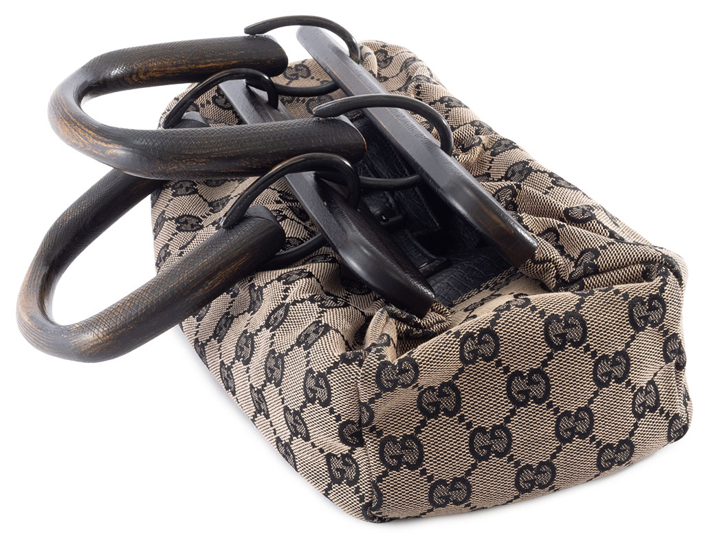 GG グッチ GUCCI バッグ 中古 トート レディース キャンバス ウッド