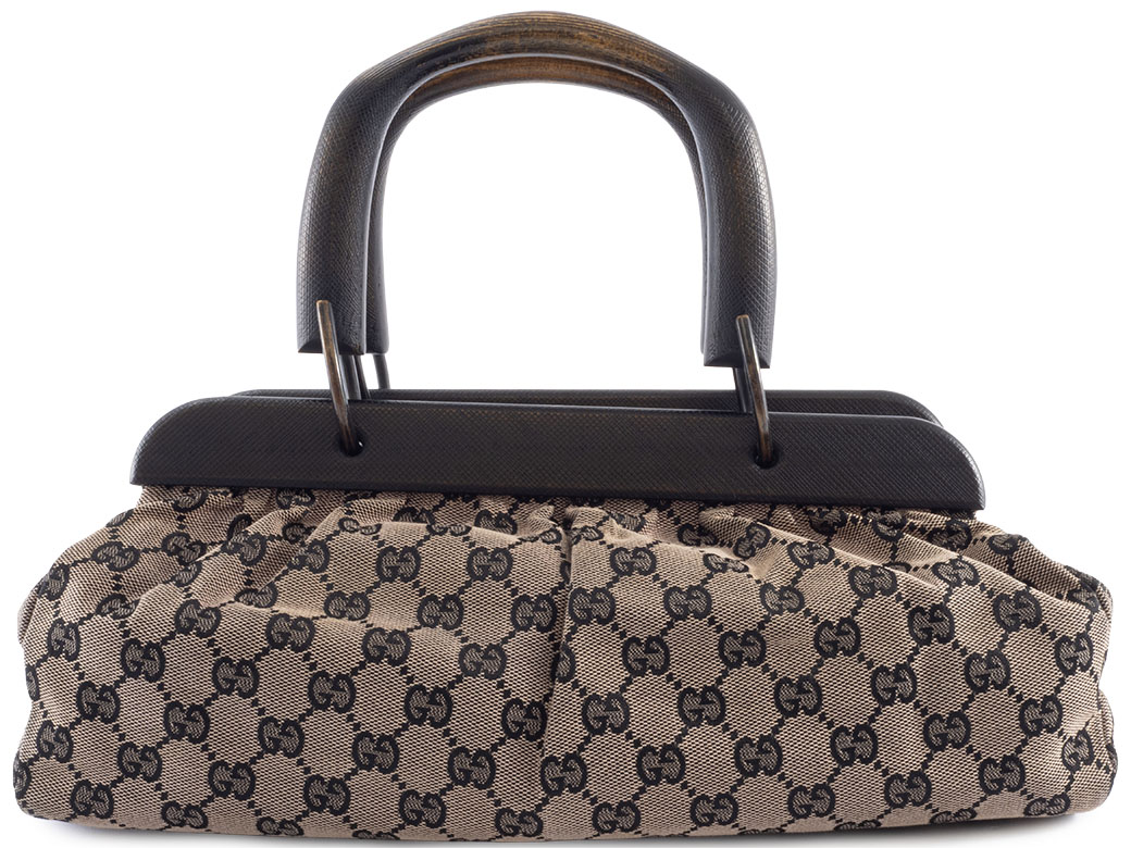 GG グッチ GUCCI バッグ 中古 トート レディース キャンバス ウッド