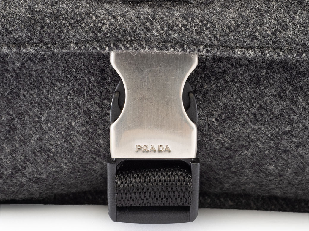 PRADA（プラダ） ウール メッセンジャー ショルダーバッグ V314 グレー