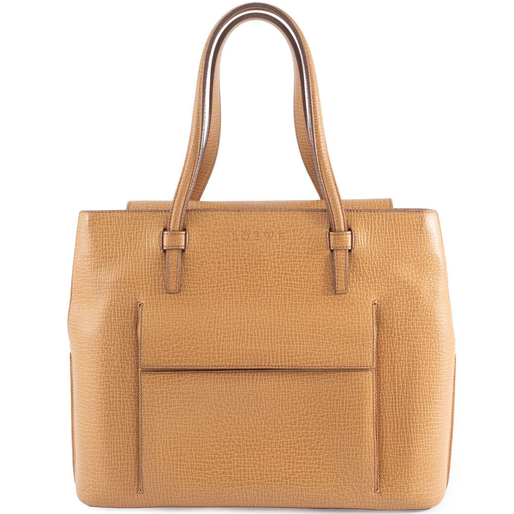 ロエベ LOEWE キャメル レザー ハンドバッグ レディース ベルトデザイン ブランドバッグ 鞄【kk】【中古】 LOEWE ロエベ レザー ロゴ バルセロナ ブランド