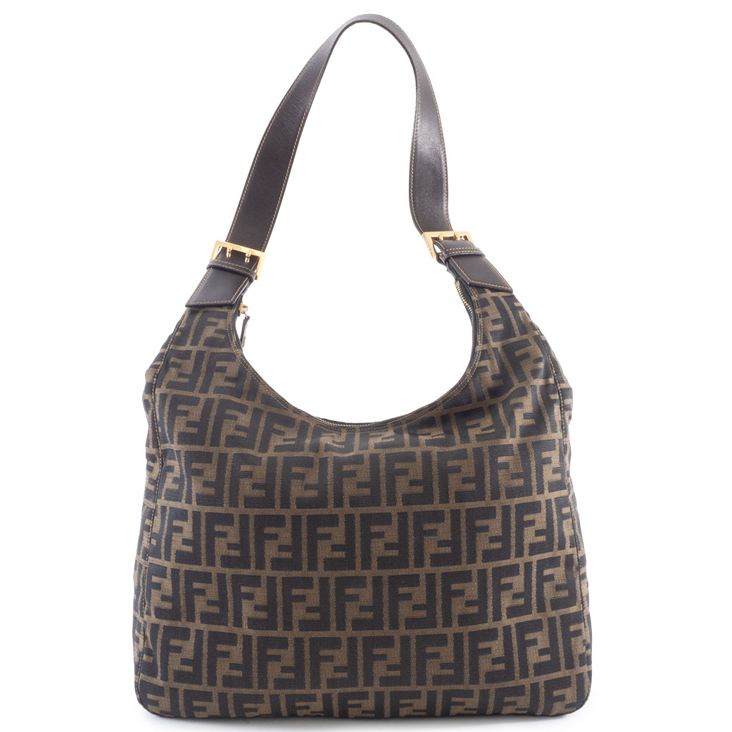 フェンディ　ズッカ　キャンバス　ハンド　ワンショルダーバッグ　ブラウン FENDI（フェンディ） ズッカ ワンショルダー ショルダーバッグ