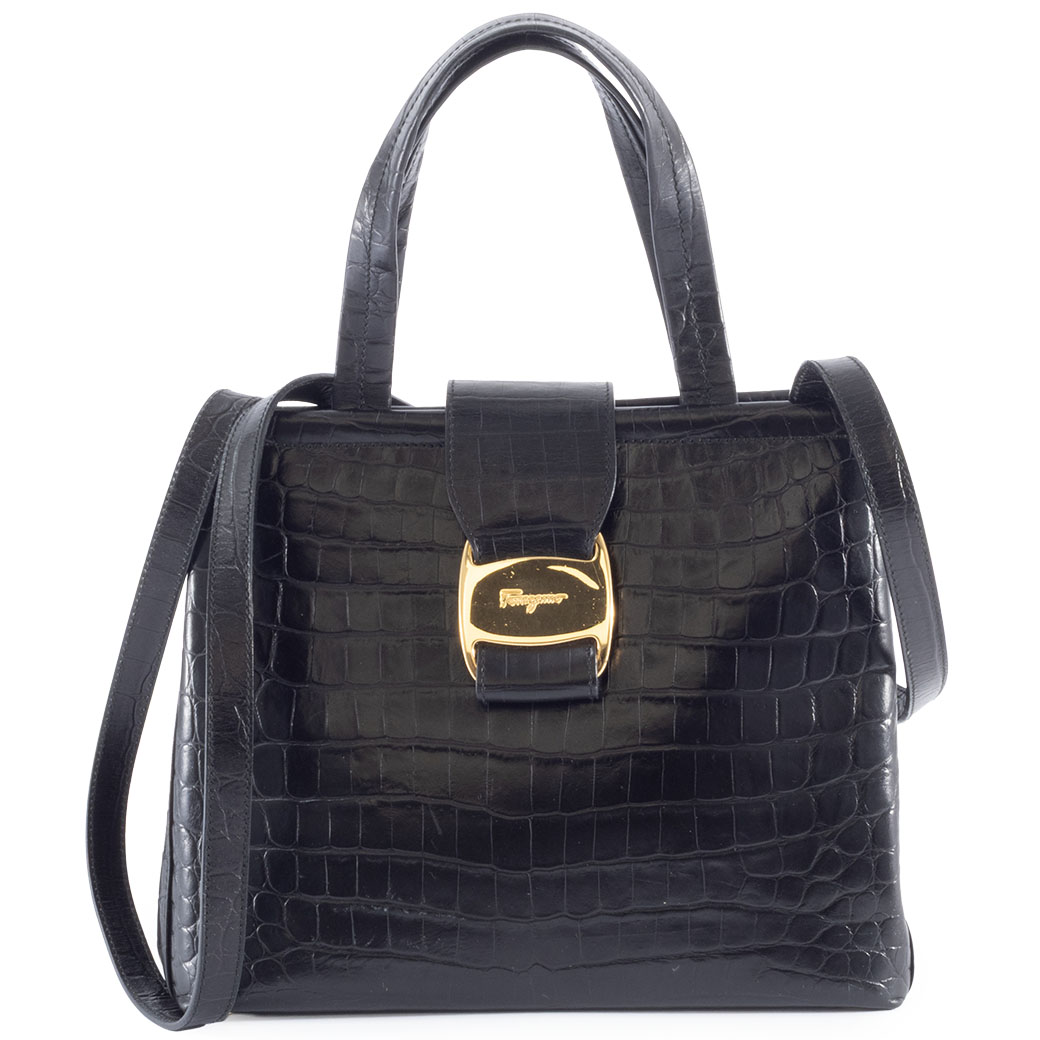 FERRAGAMO（フェラガモ） サルヴァトーレ クロコ型押し ヴァラ 2WAY