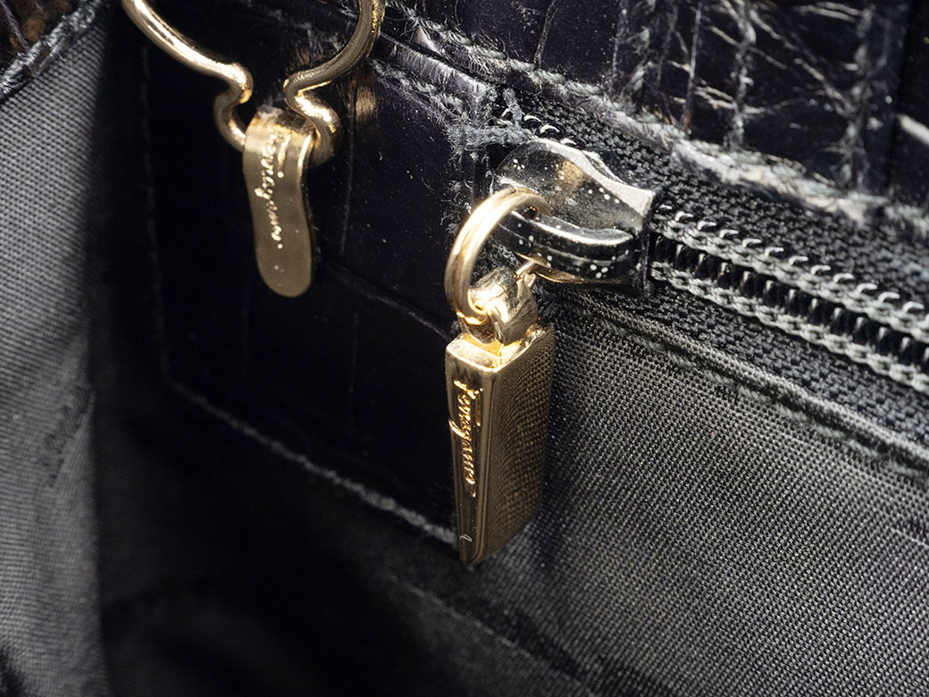 FERRAGAMO（フェラガモ） サルヴァトーレ クロコ型押し ヴァラ 2WAY