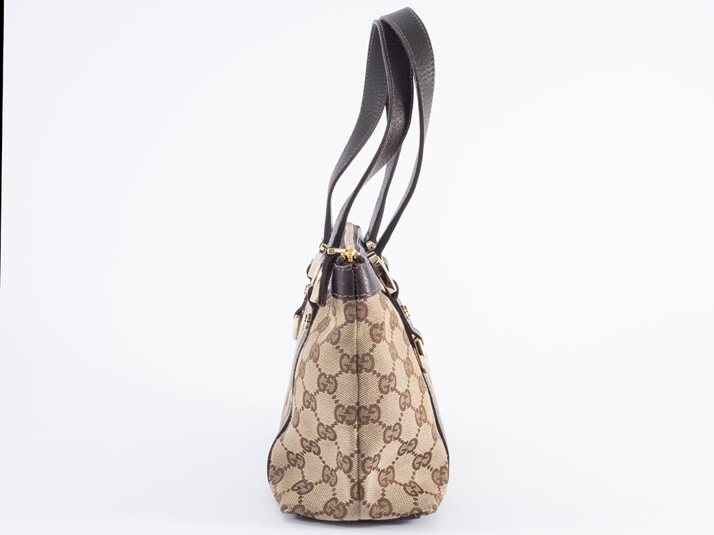 GG グッチ GGキャンバス トートバッグ 141471 レザー ベージュx