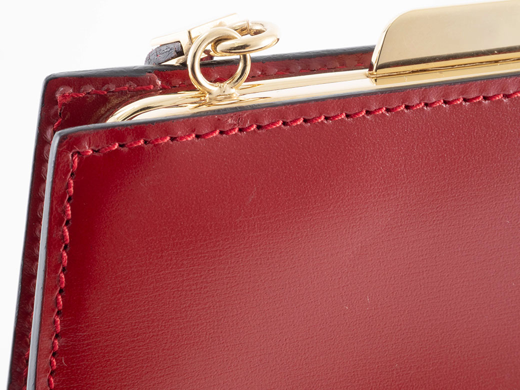 LOEWE（ロエベ） がま口 ハンドバッグ レザー レッド レディース 台形