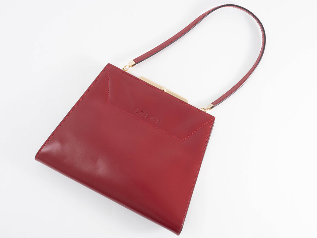 LOEWE（ロエベ） がま口 ハンドバッグ レザー レッド レディース 台形