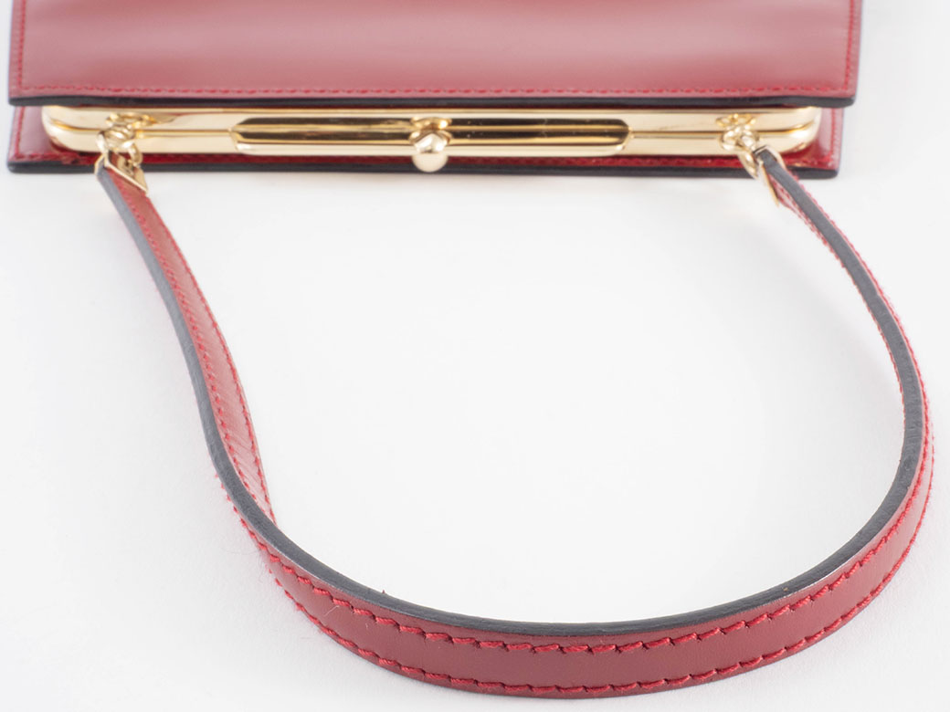 LOEWE（ロエベ） がま口 ハンドバッグ レザー レッド レディース 台形