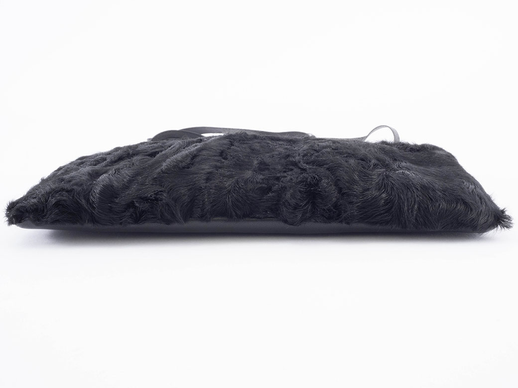 LOEWE（ロエベ） ファー ショルダーバッグ ファーxレザー ブラック