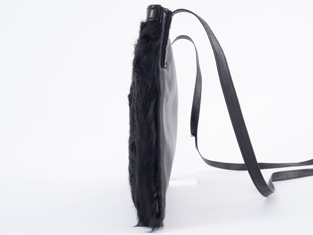 LOEWE（ロエベ） ファー ショルダーバッグ ファーxレザー ブラック 
