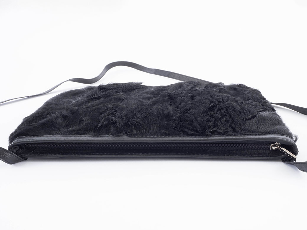 LOEWE（ロエベ） ファー ショルダーバッグ ファーxレザー ブラック 