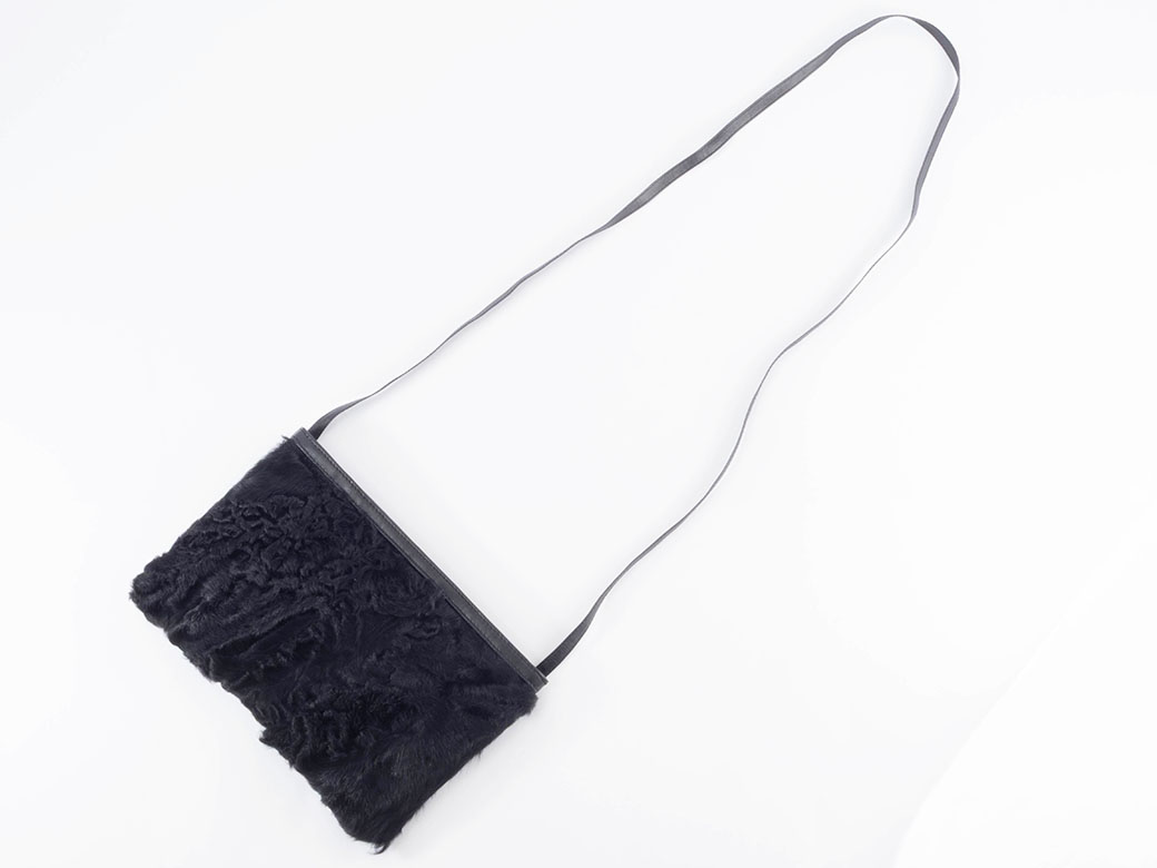LOEWE（ロエベ） ファー ショルダーバッグ ファーxレザー ブラック