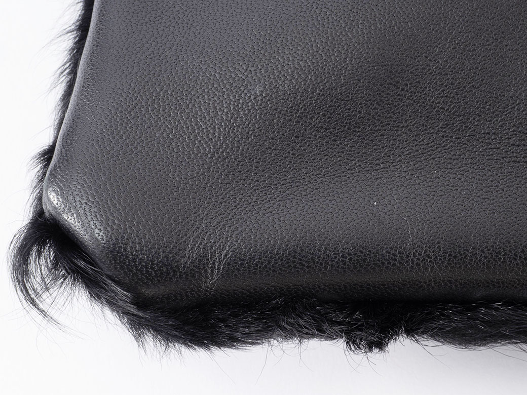 LOEWE（ロエベ） ファー ショルダーバッグ ファーxレザー ブラック 