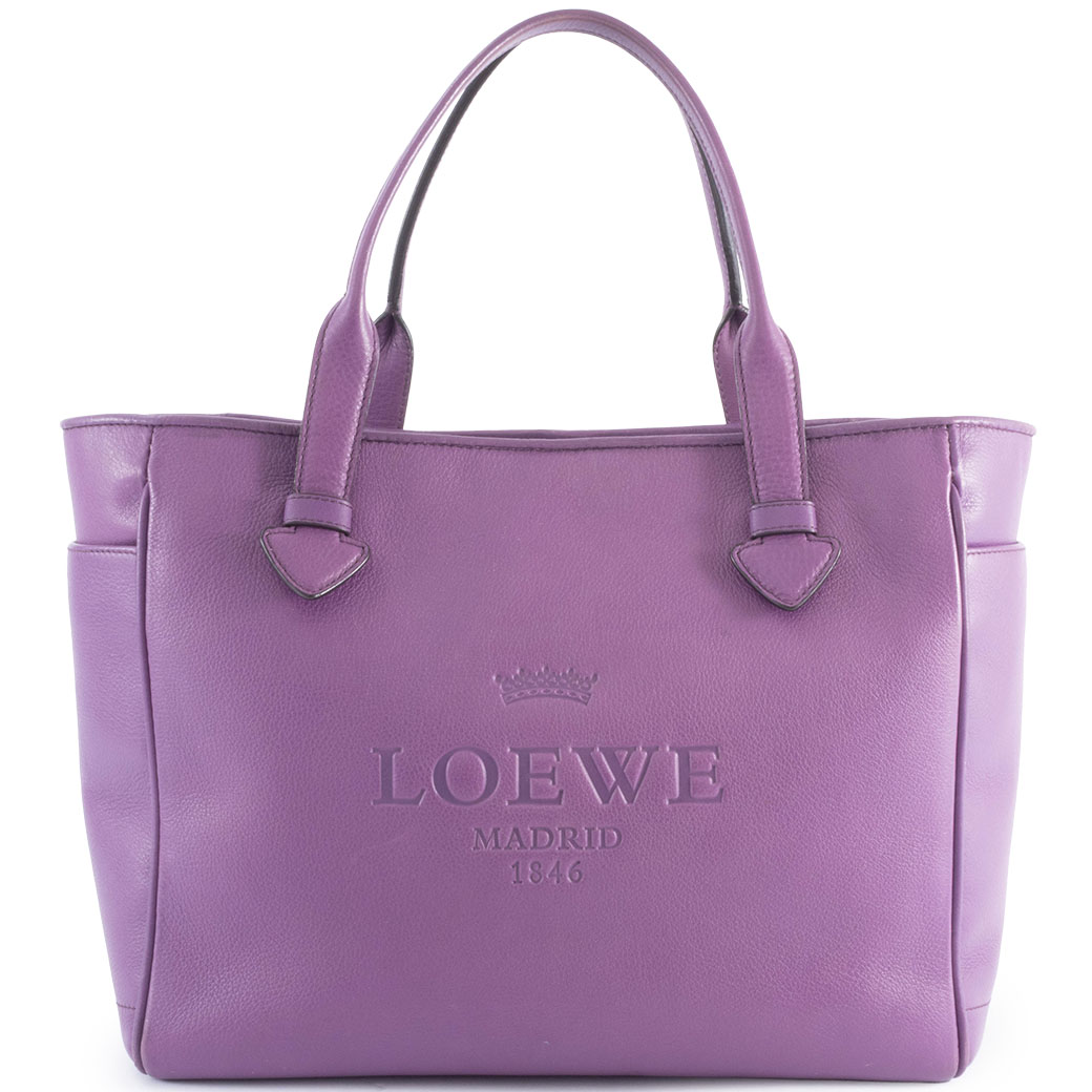 LOEWE（ロエベ） ヘリテージ トートバッグ 081010 レザー パープル