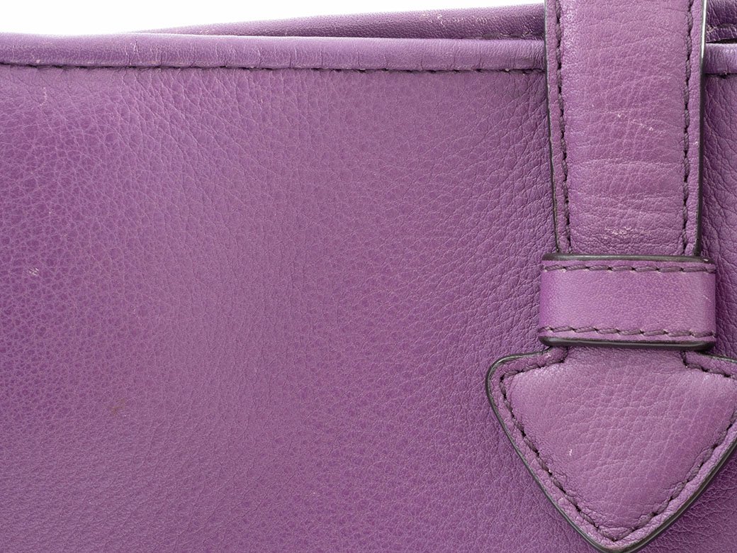 ロエベ ヘリテージ トートバッグ 081010 レザー パープル レディース A4収納可 LOEWE 中古の画像