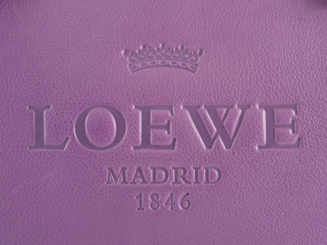 ロエベ ヘリテージ トートバッグ 081010 レザー パープル レディース A4収納可 LOEWE 中古の画像