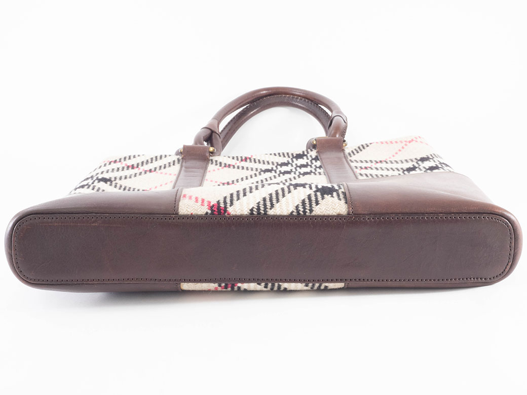 BURBERRY（バーバリー） チェック トートバッグ ウールxレザー