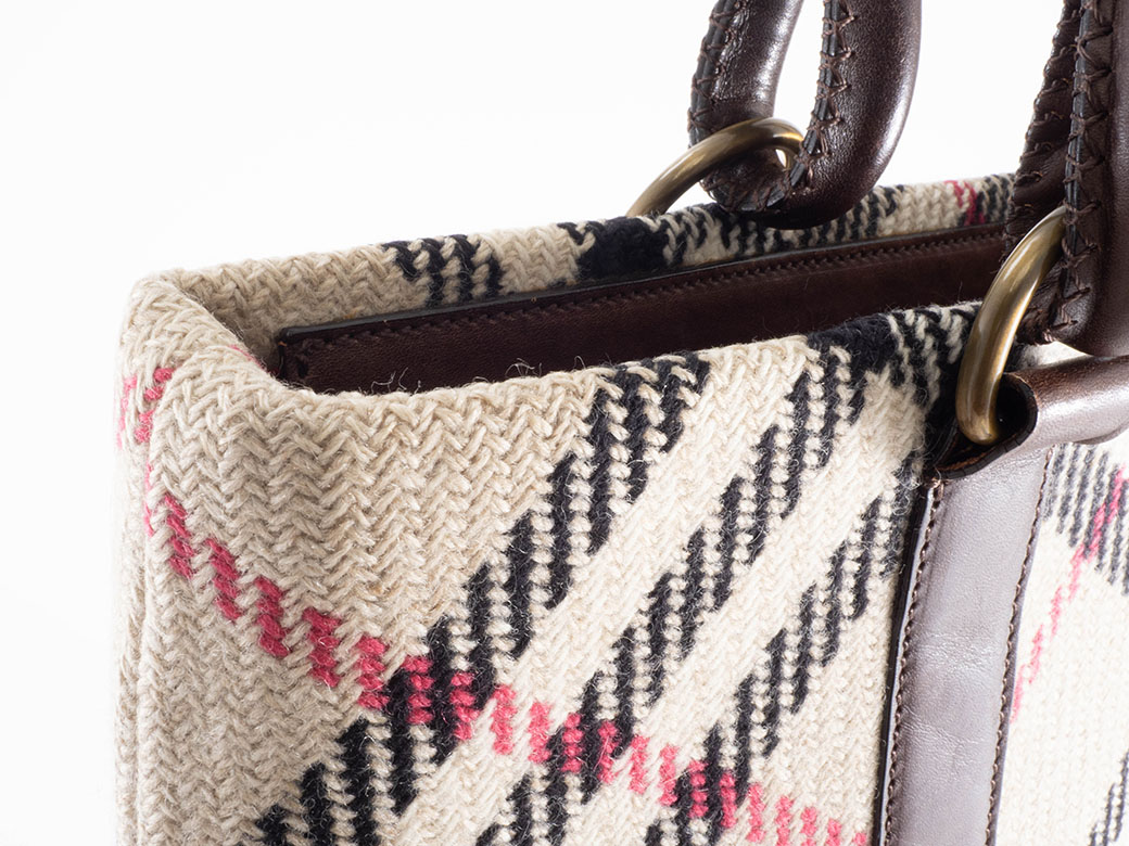 BURBERRY（バーバリー） チェック トートバッグ ウールxレザー